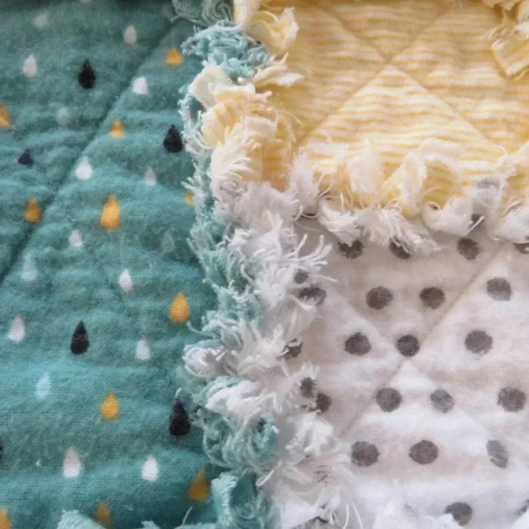 Flannel Rag Quilt With Batting, 50 X 44, Baby Elephant Scrappy Rag Quilt Throw - Picture 4 of 10